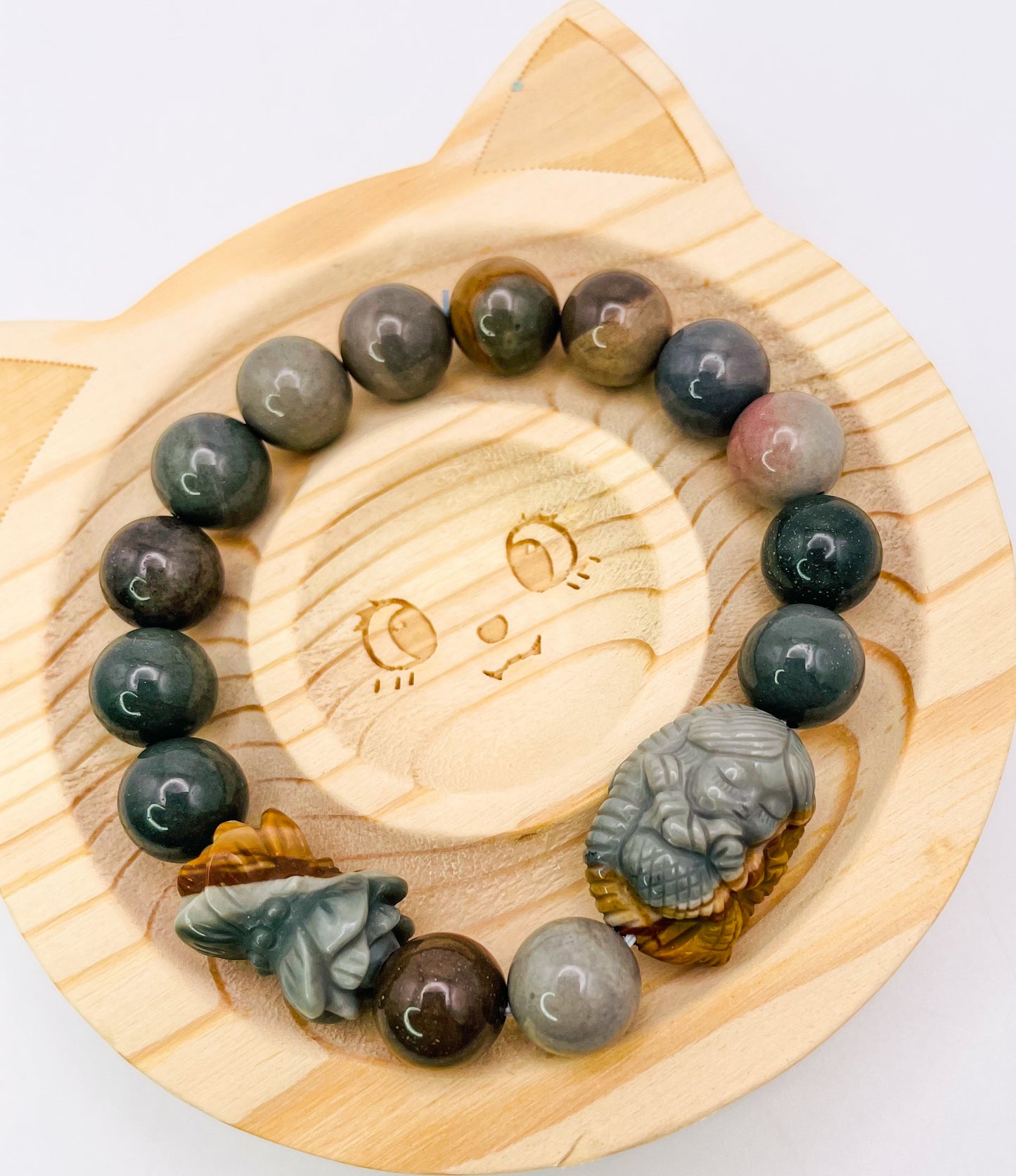 Natural Alashan Agate Baby Mermaid Statement Bracelet