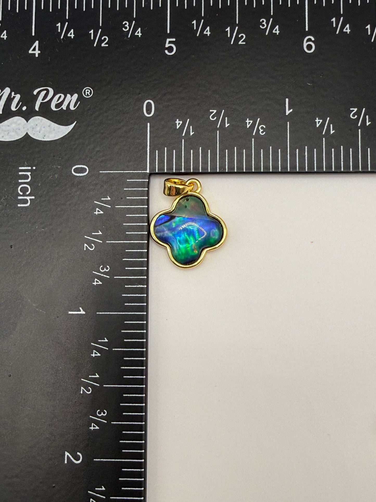 Natural Abalone Shell & Mother of Pearl Shell Clover & Star Gold Charm Pendants