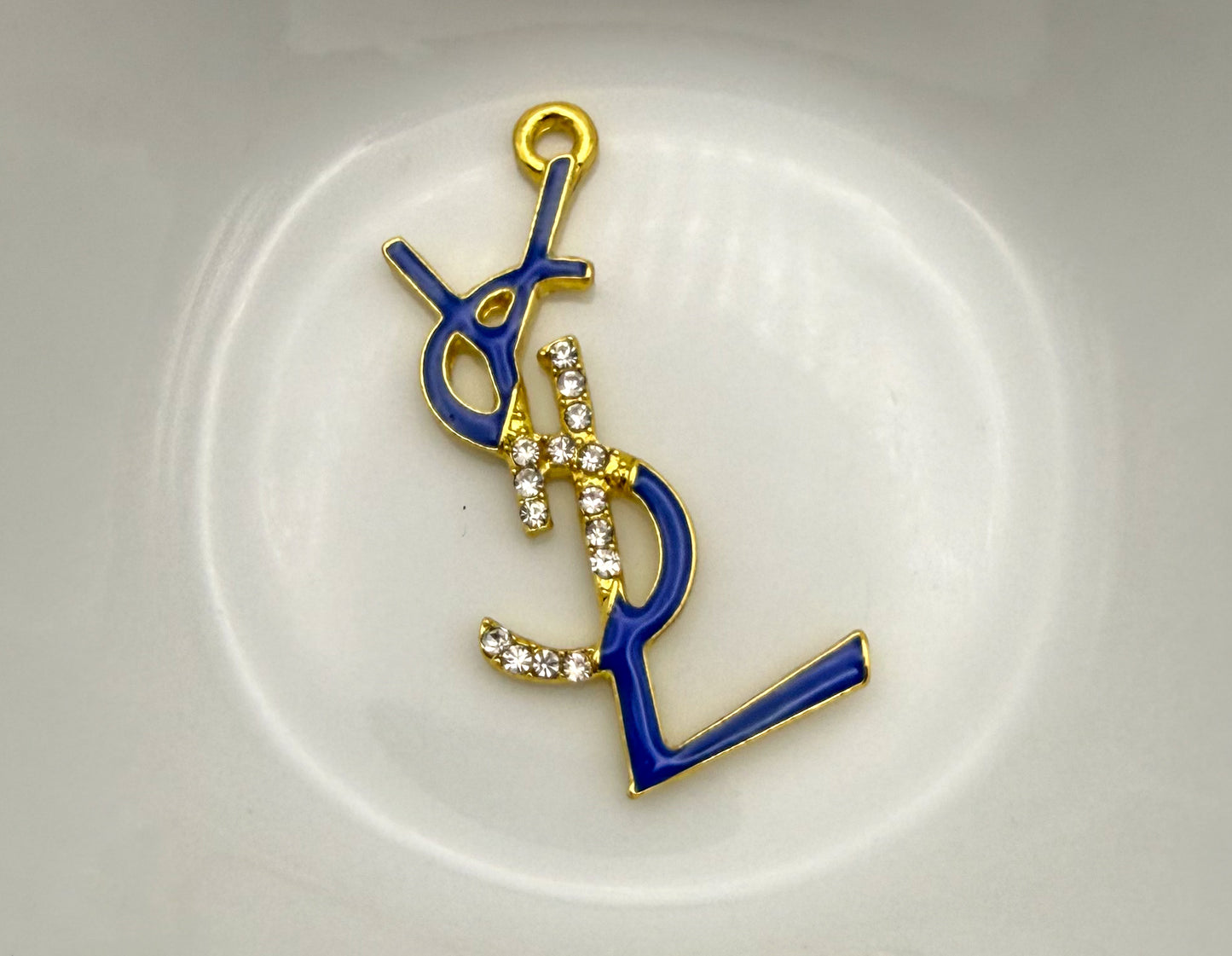 Big Size YSL Designer Colorful Enameled Metal Charm Pendants