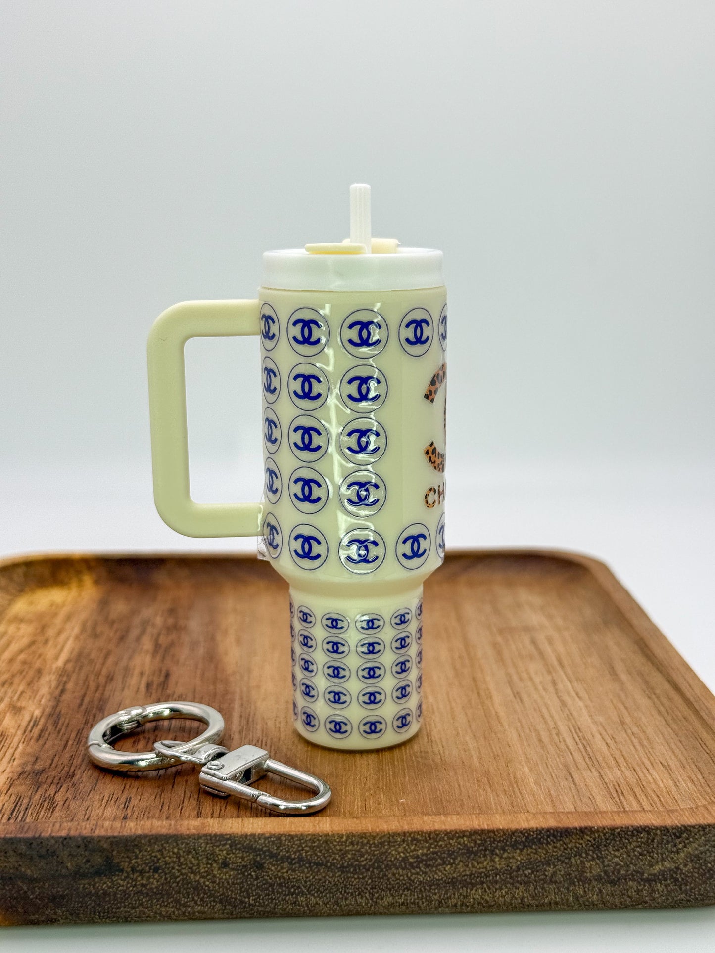 Designer Lipstick Holder Tumbler Cup Key Chain- LV, CC