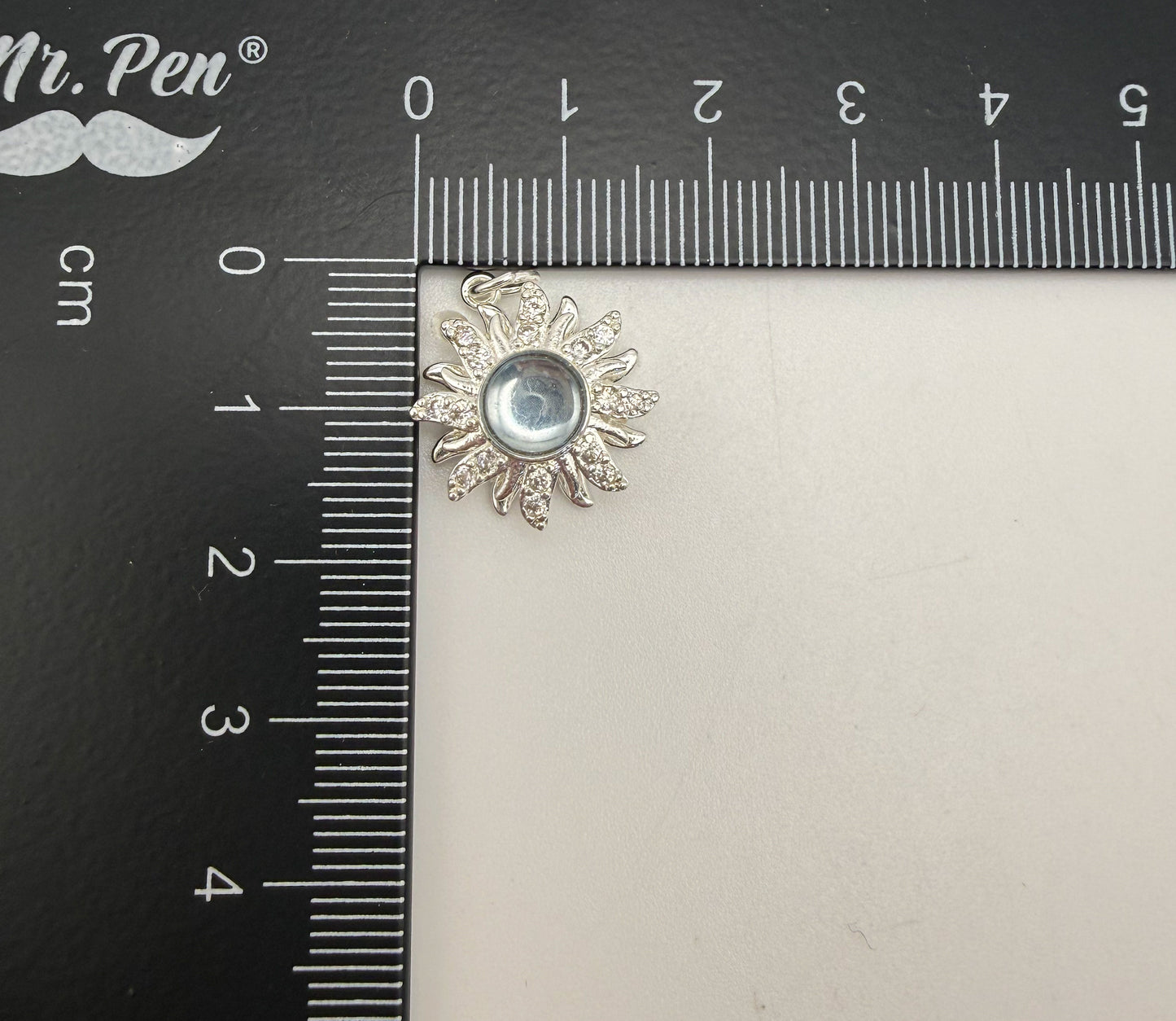 Silver & Gold Spinner Bright Sun Pendant Charm