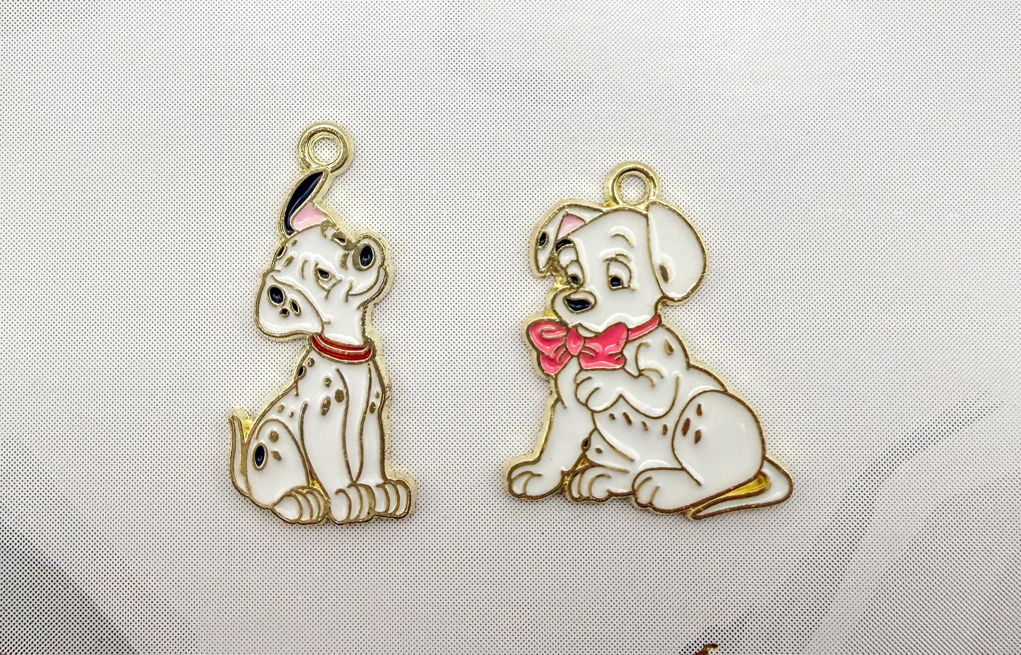 Dalmatian’s Gold Enamel Metal Charms
