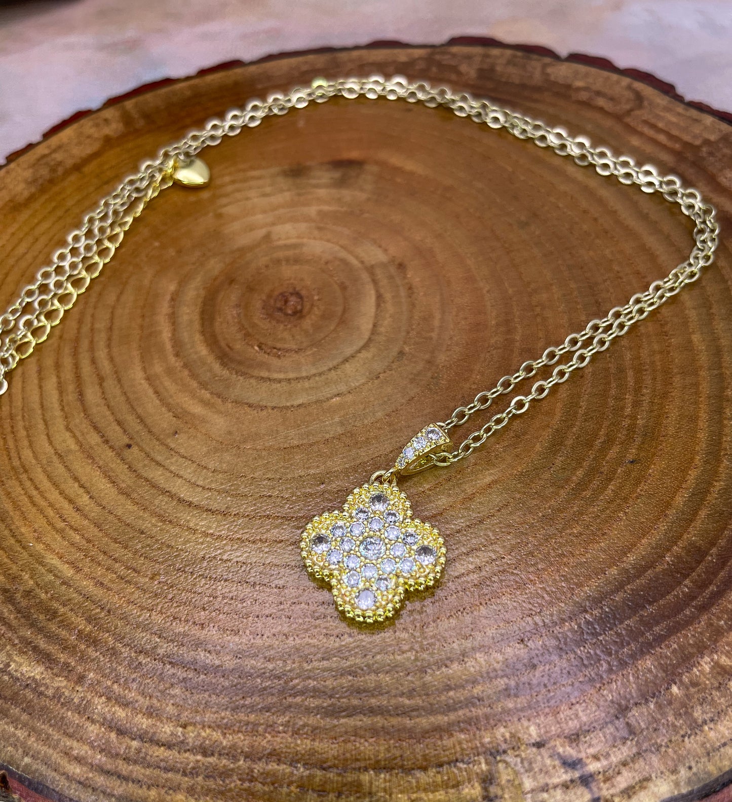 Luxury Lucky Clover 16k Gold Filled Necklaces