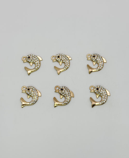 Gold Sparkly Dolphin DIY Charms