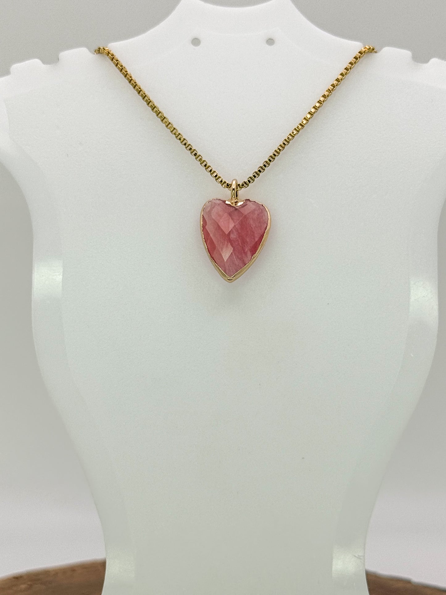 Arrow Head Heart Pendant Gold Stainless Steel Necklace