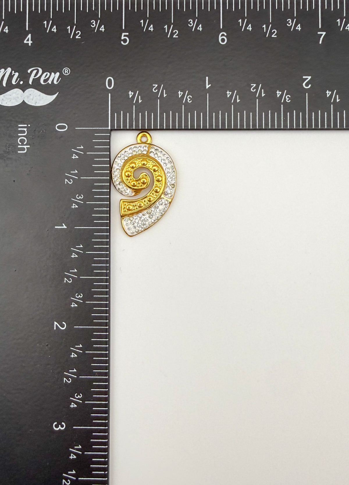 Gold Stainless Steel Bling Spiral Shell Charm Pendant DIY