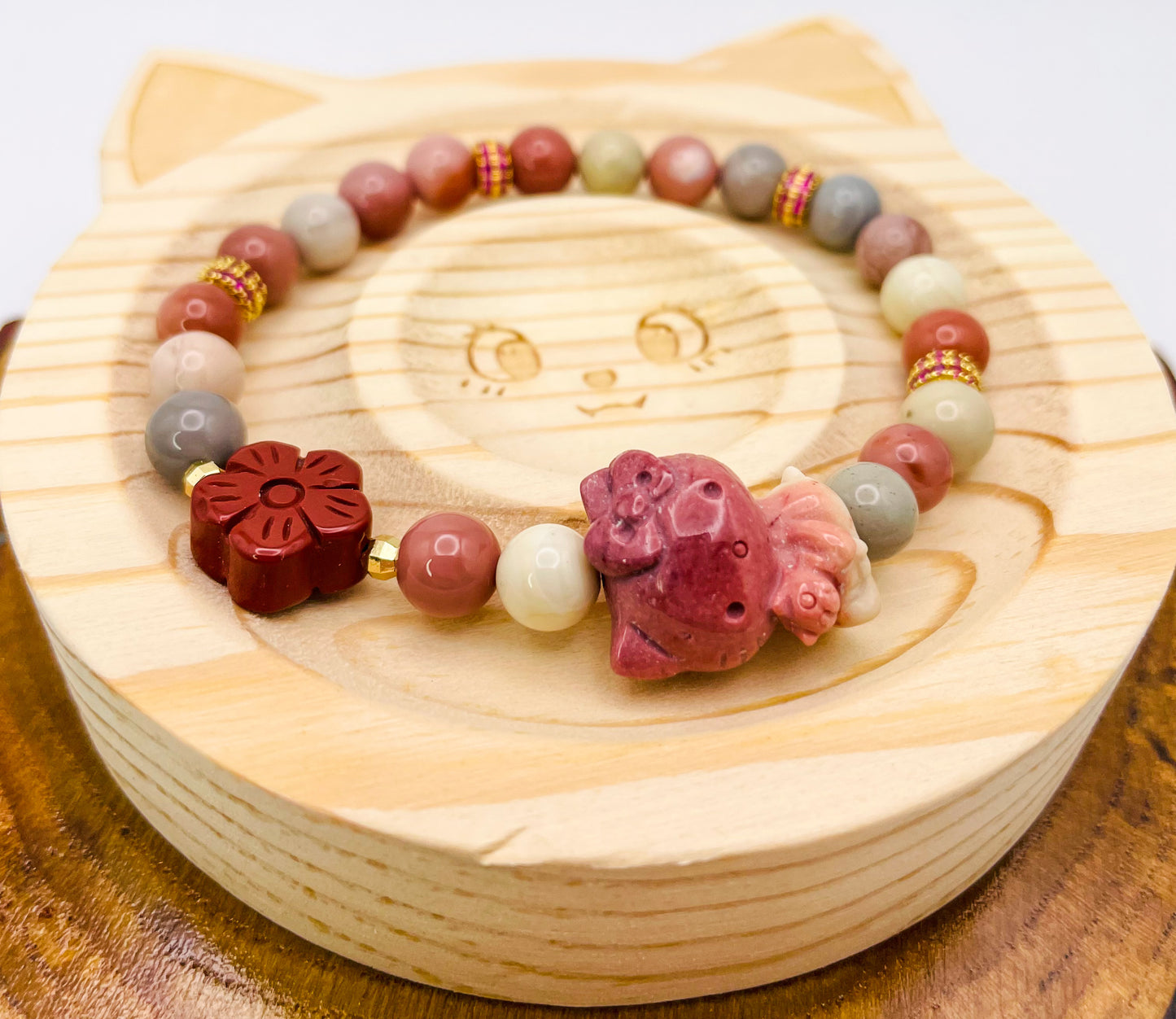 HK Alashan Agate Natural Crystal Statement Bracelet