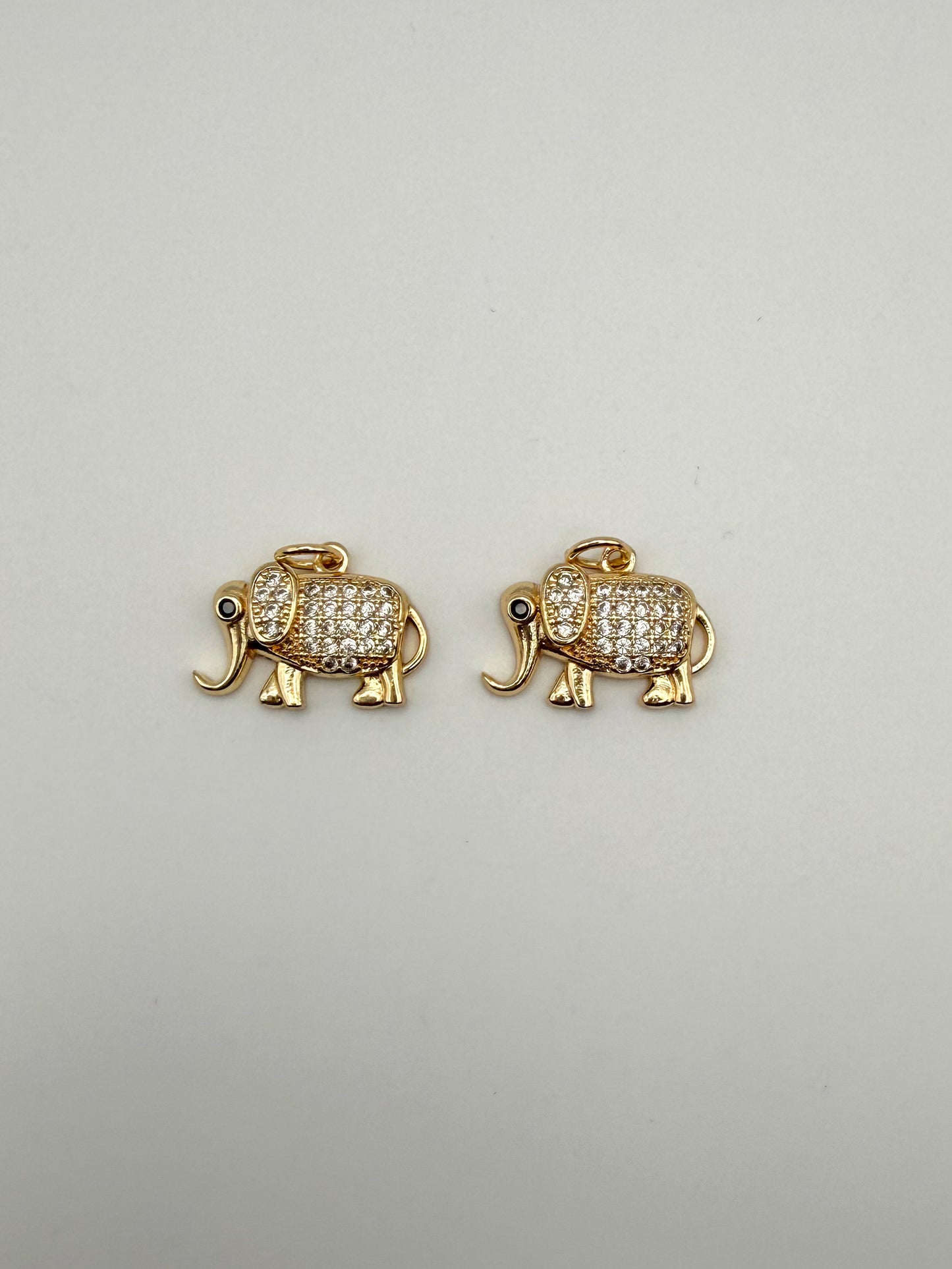 Bling Gold & Silver Elephant Metal Charm Pendants