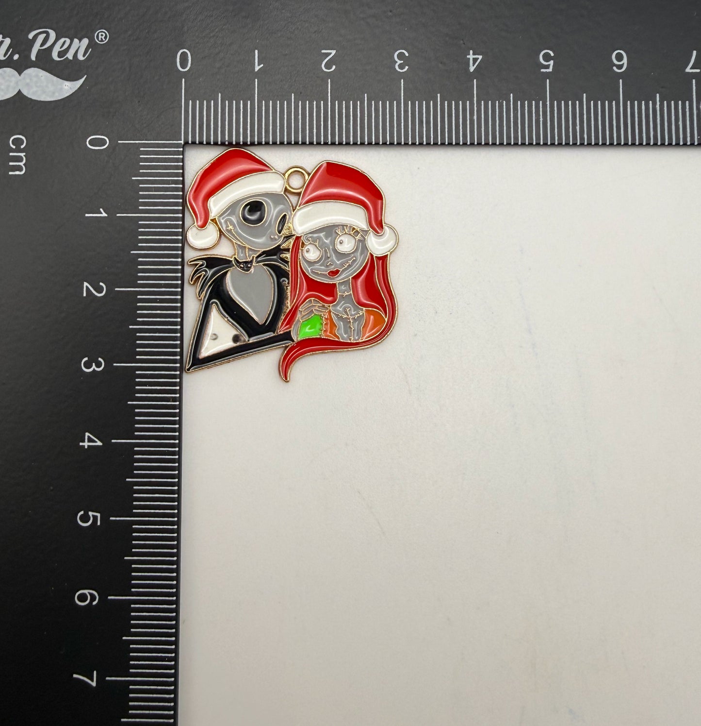 Jack & Sally Christmas Gold Metal Charms