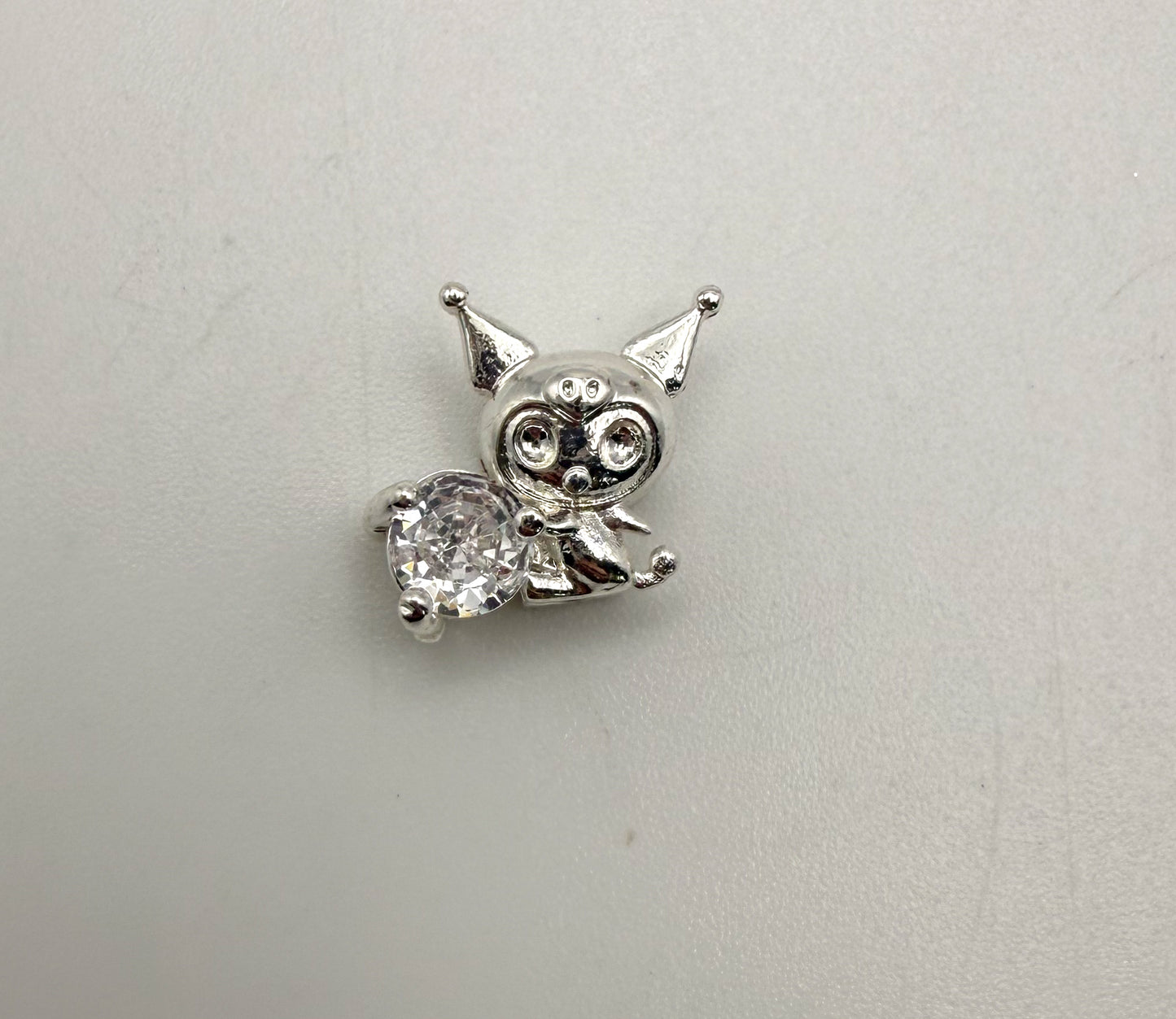 Sanrio’s Kuromi “KuKu” Gold and Silver Metal Spacer Charm Beads with Cubic Zirconia