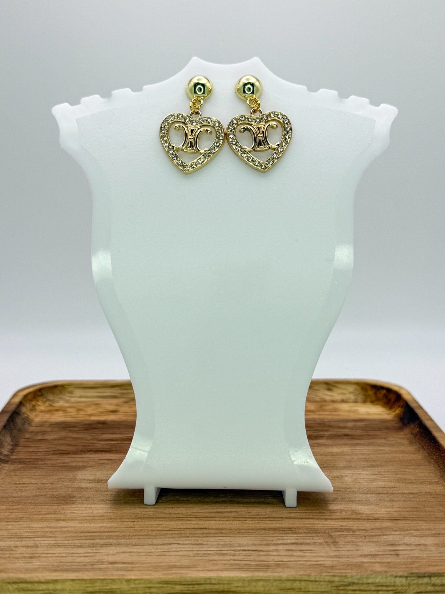 Designer Gold Stud Dangle Earrings