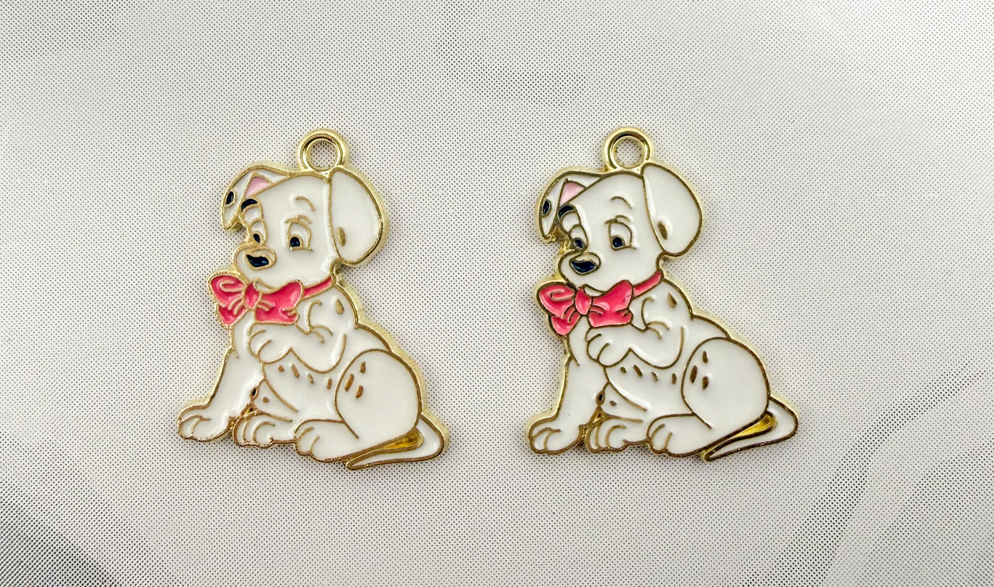 Dalmatian’s Gold Enamel Metal Charms