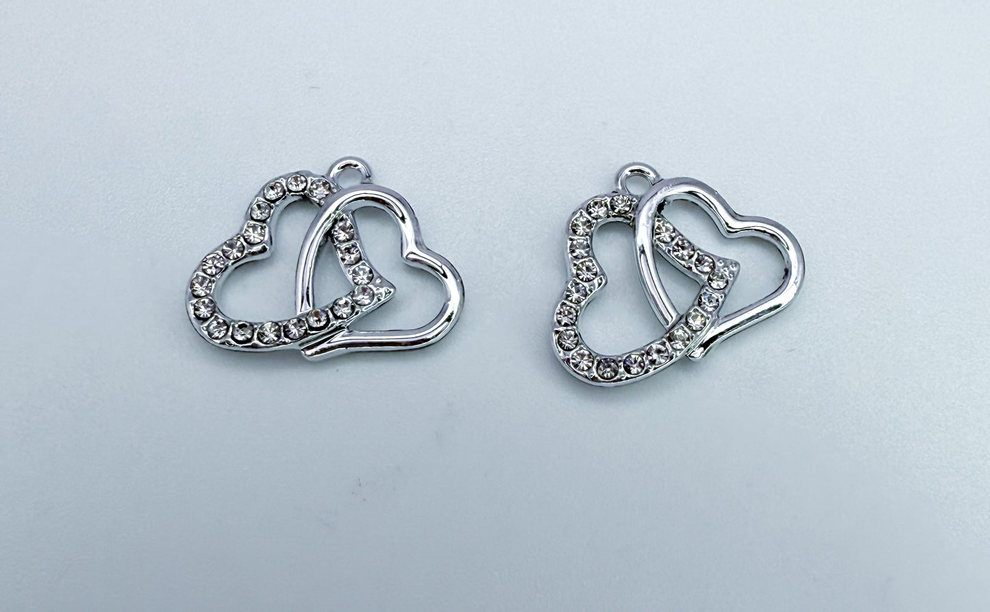 Two Linked Heart DIY Charms