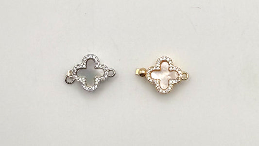 Mother of Pearl Clover Closure Clasp For Jewelry Making