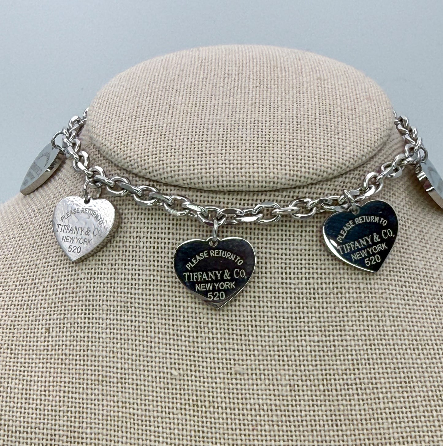 Gold & Silver T&Co Dangle Charm Chain Bracelet