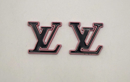 Pink & Black LV Metal DIY Charms