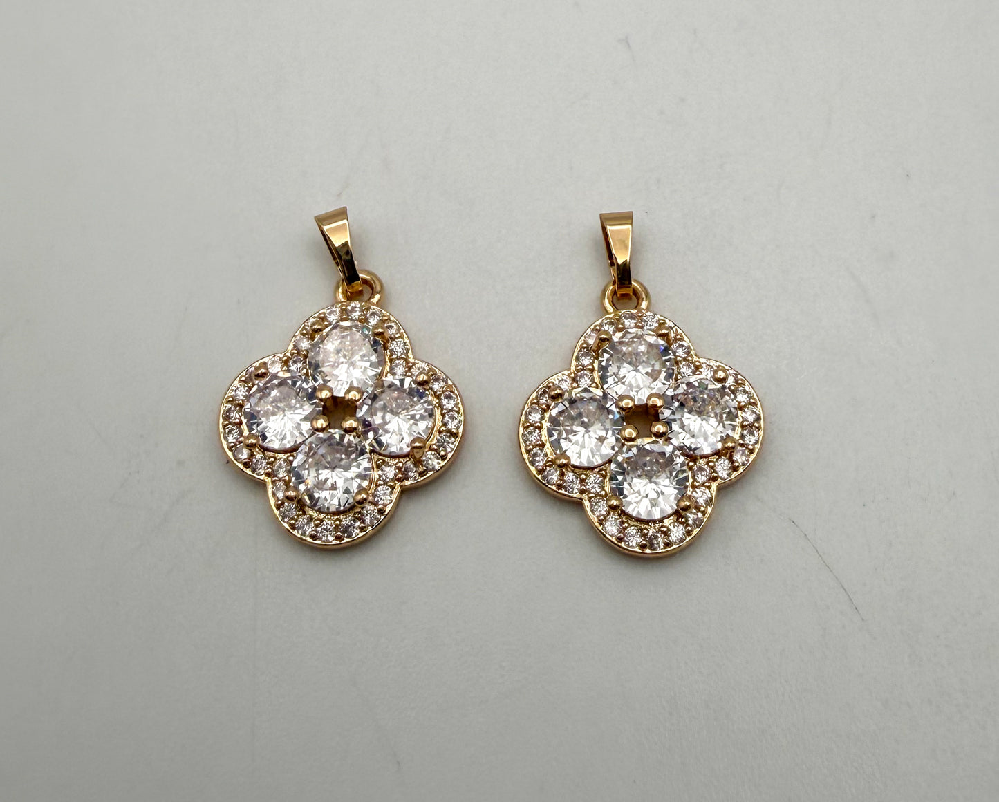 Gold Bling Clover Pendant