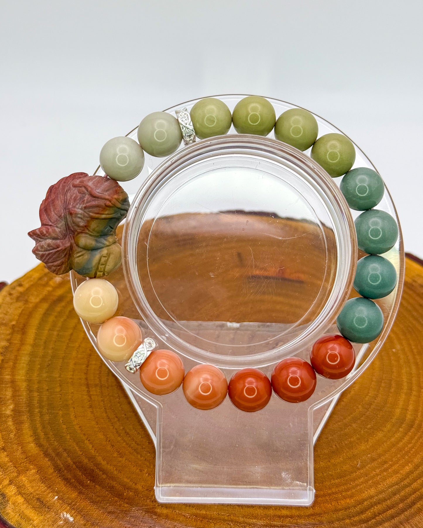 Natural Alashan Agate Sleeping Fairy Adjustable Stretch Bracelets- 3 Different Styles