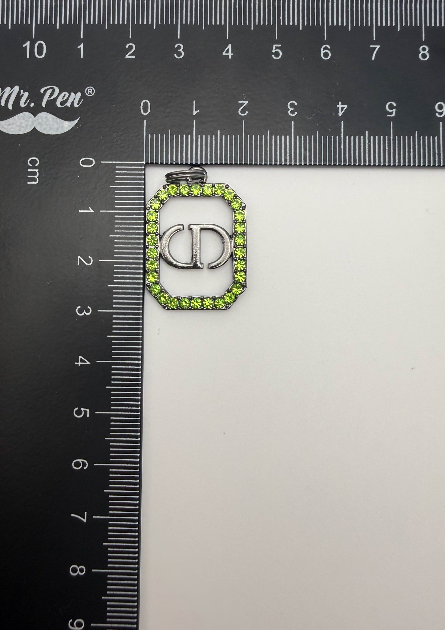 Color Rhinestone High Quality CDior Black Metal Charm Pendants