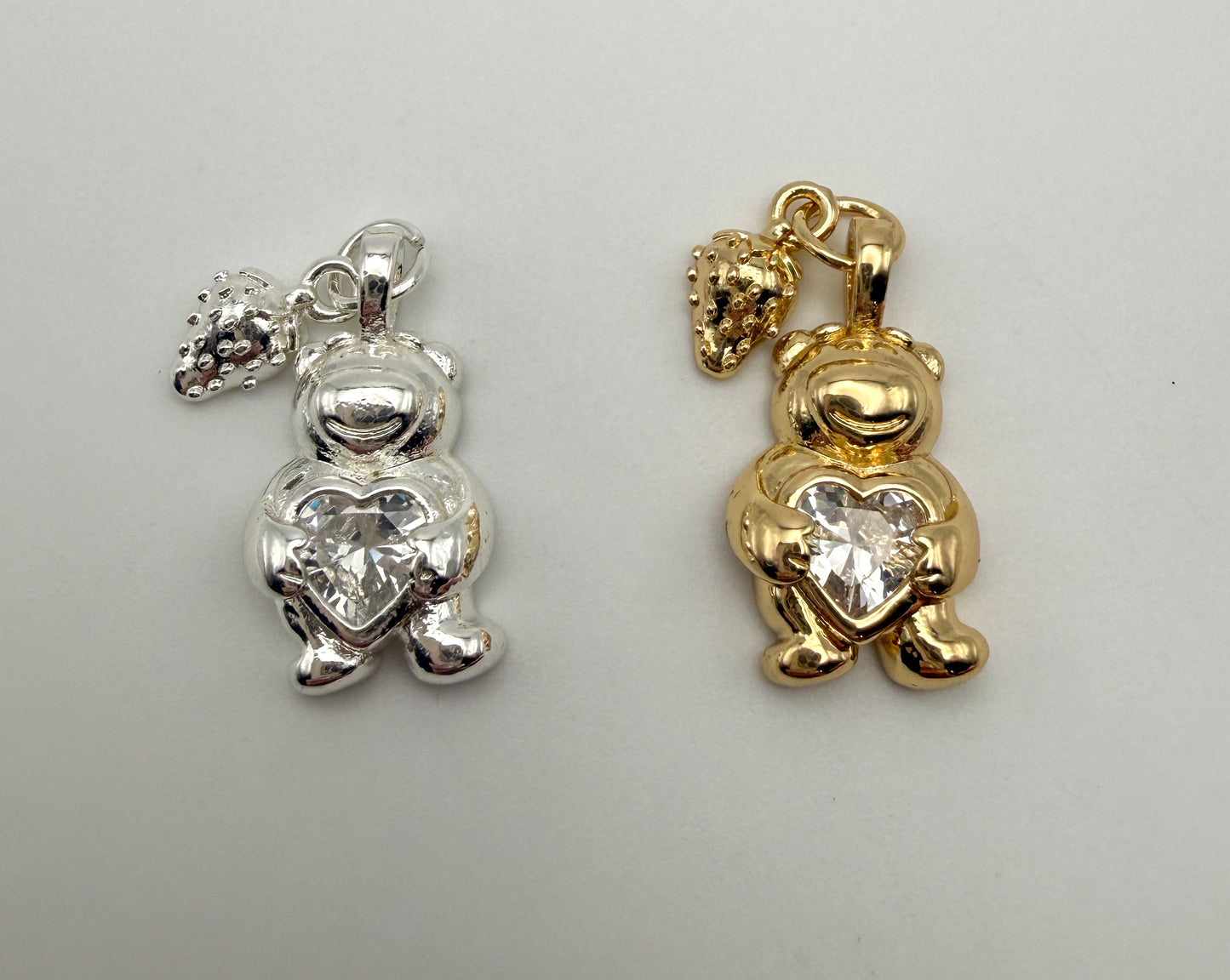 Fancy Lotso Bear with Strawberry Gold & Silver DIY Metal Charms