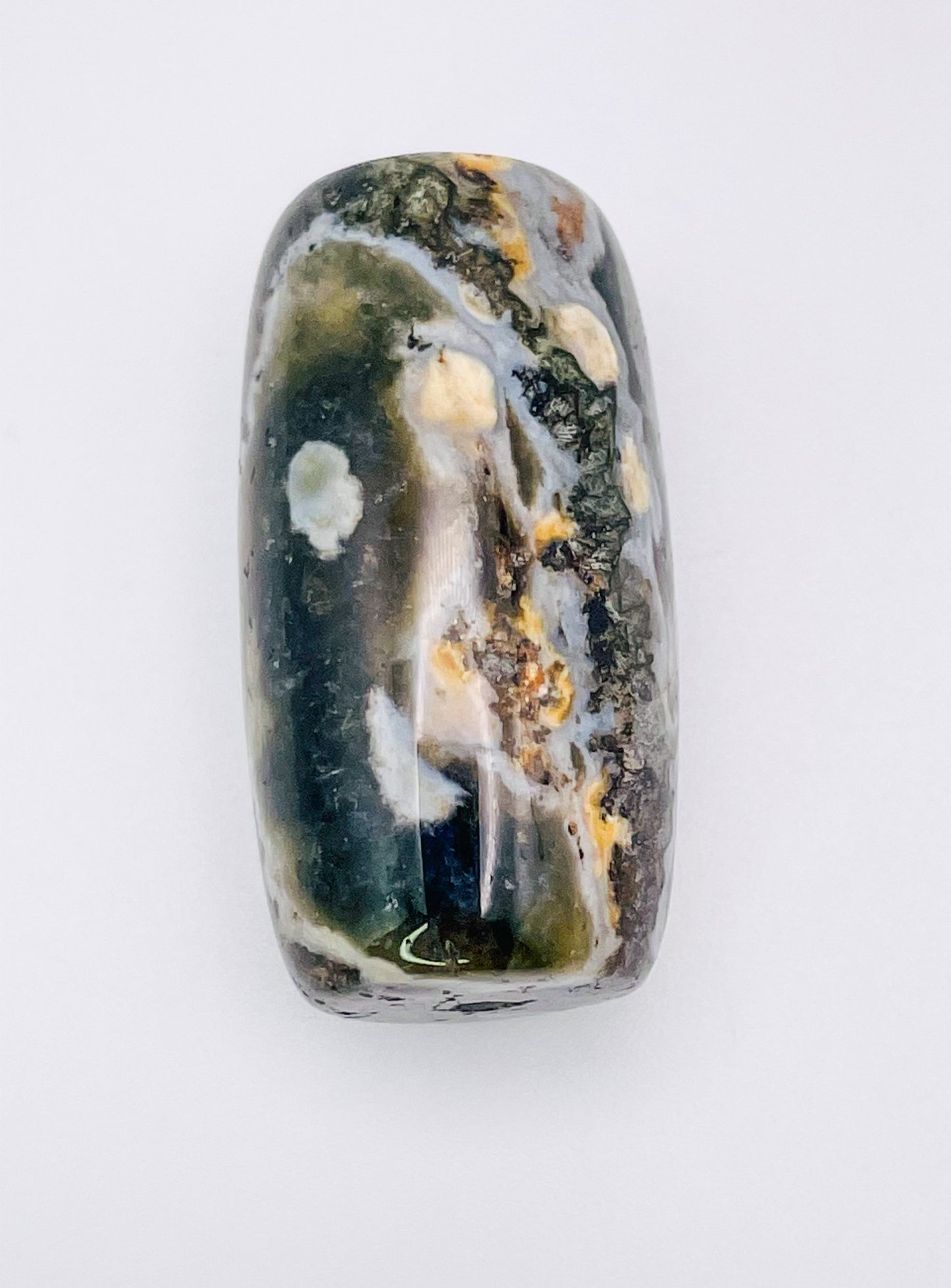 Natural Ocean Jasper Focal Barrel  Crystal Beads