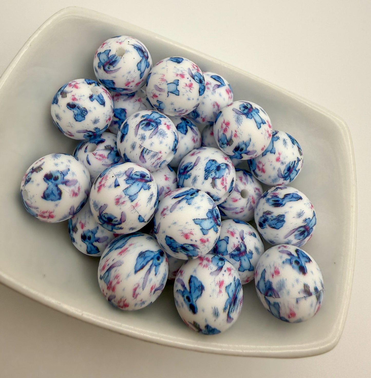 Stitch Printed Silicone DIY Pen Keychain Beads