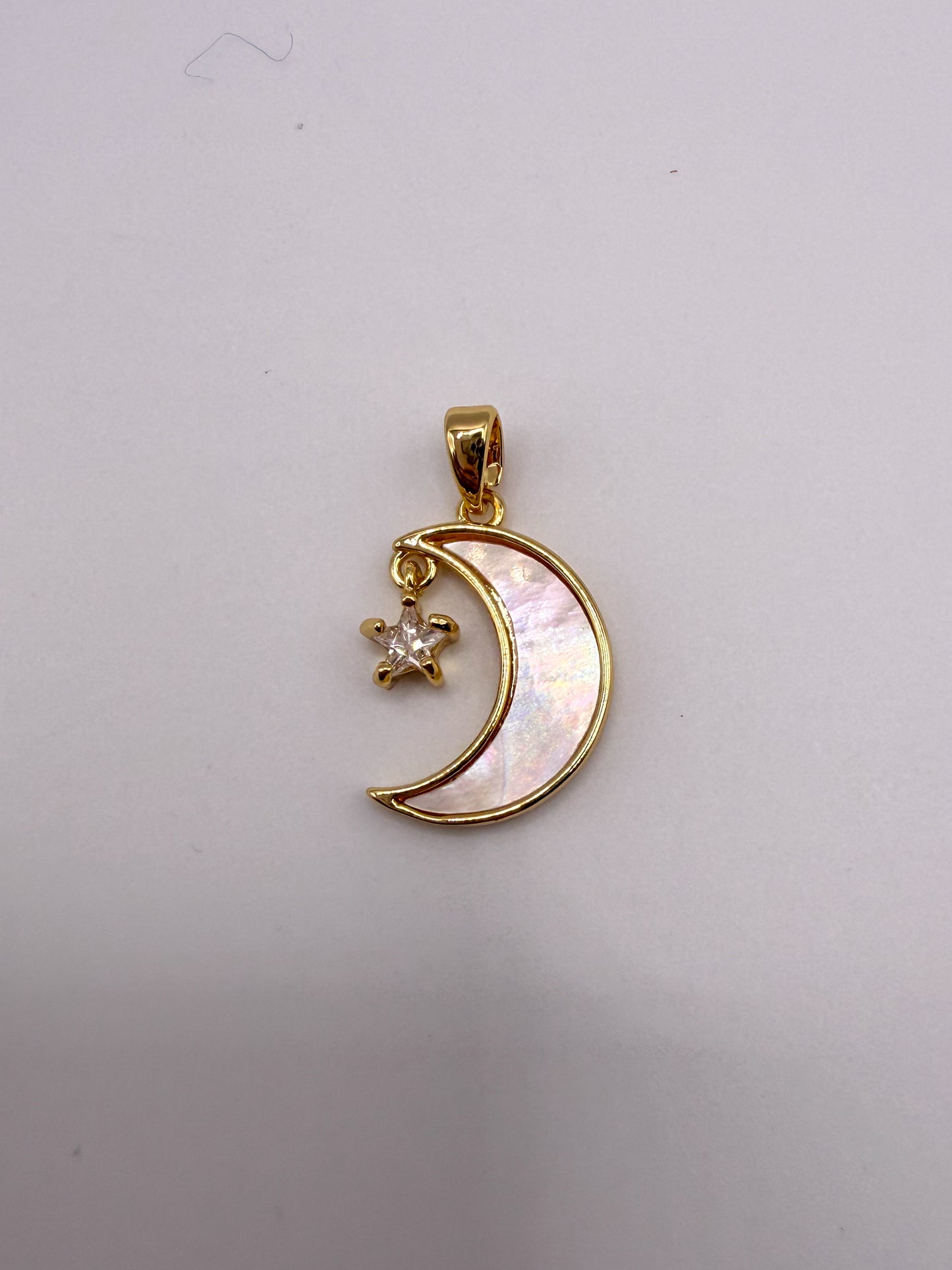 Mother of Pearl Shell Moon & Star Charm Pendants