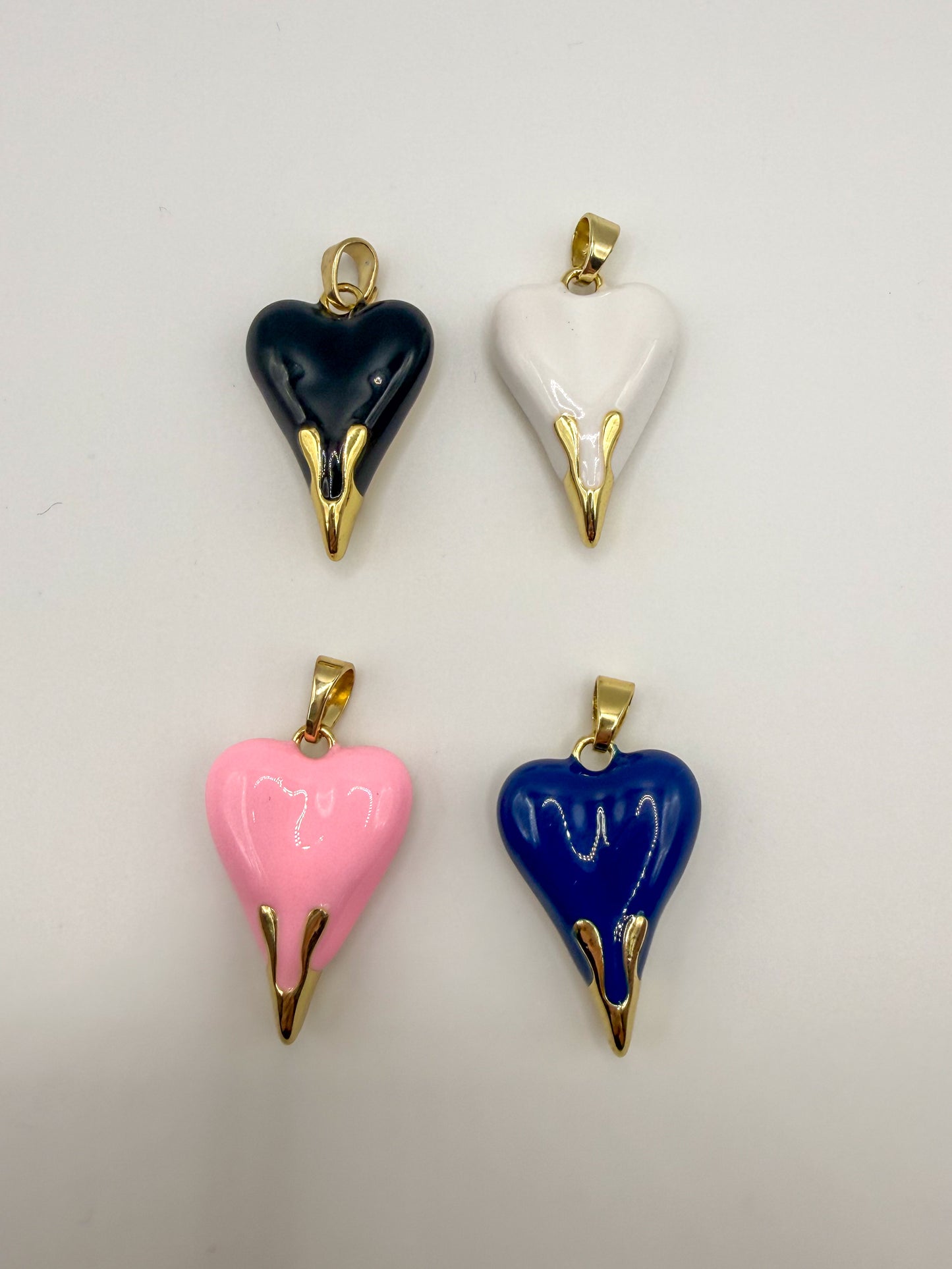 Gold Dripping Heart Gold Metal Pendant