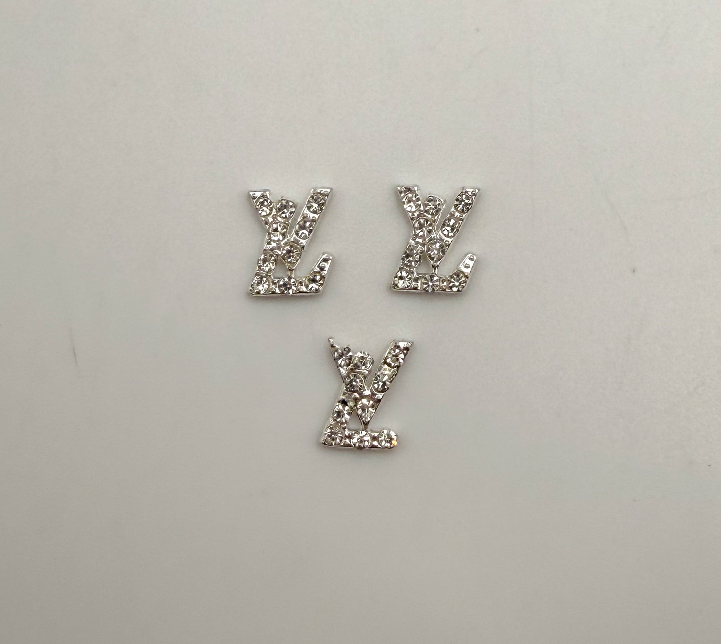 Mini Bling Silver & Gold Flat Back LV & CC Designer DIY Nail Charms
