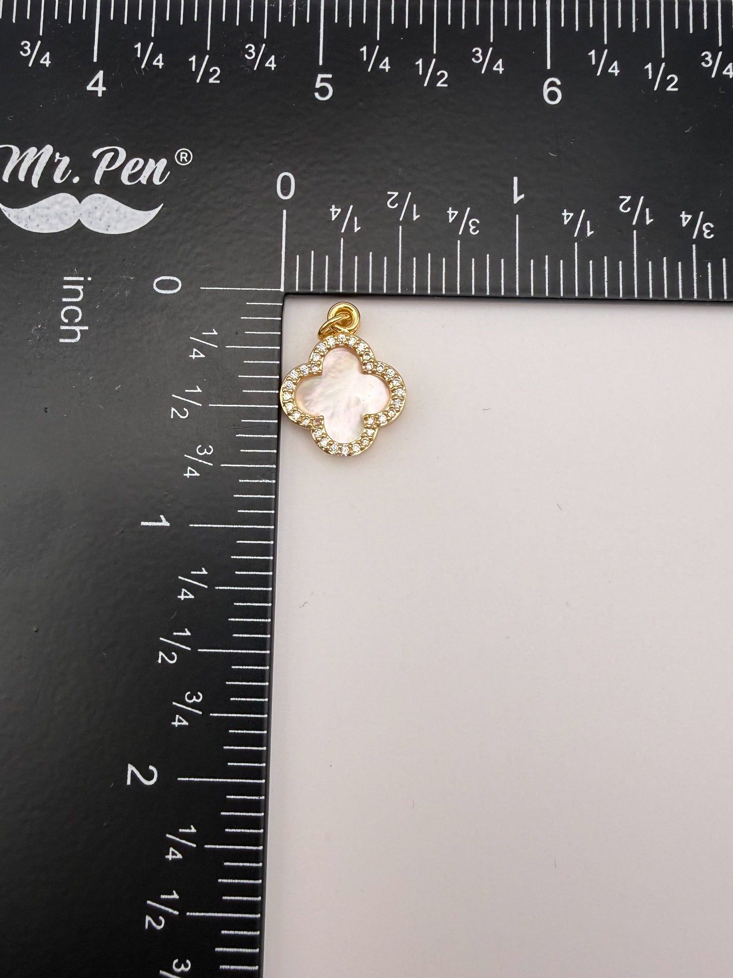 Gold Mother of Pearl Shell Clover Charms