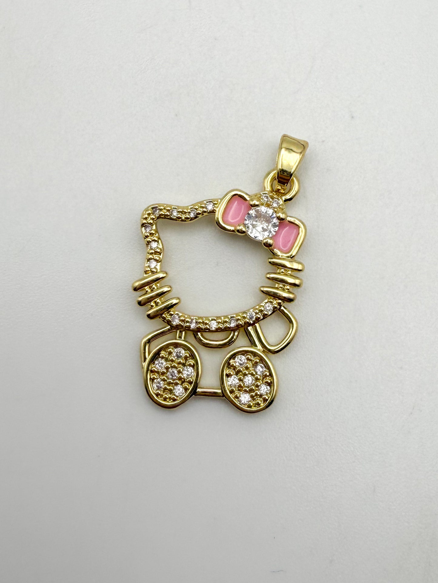 High Quality Hello Kitty Gold Pendant with zircon gems