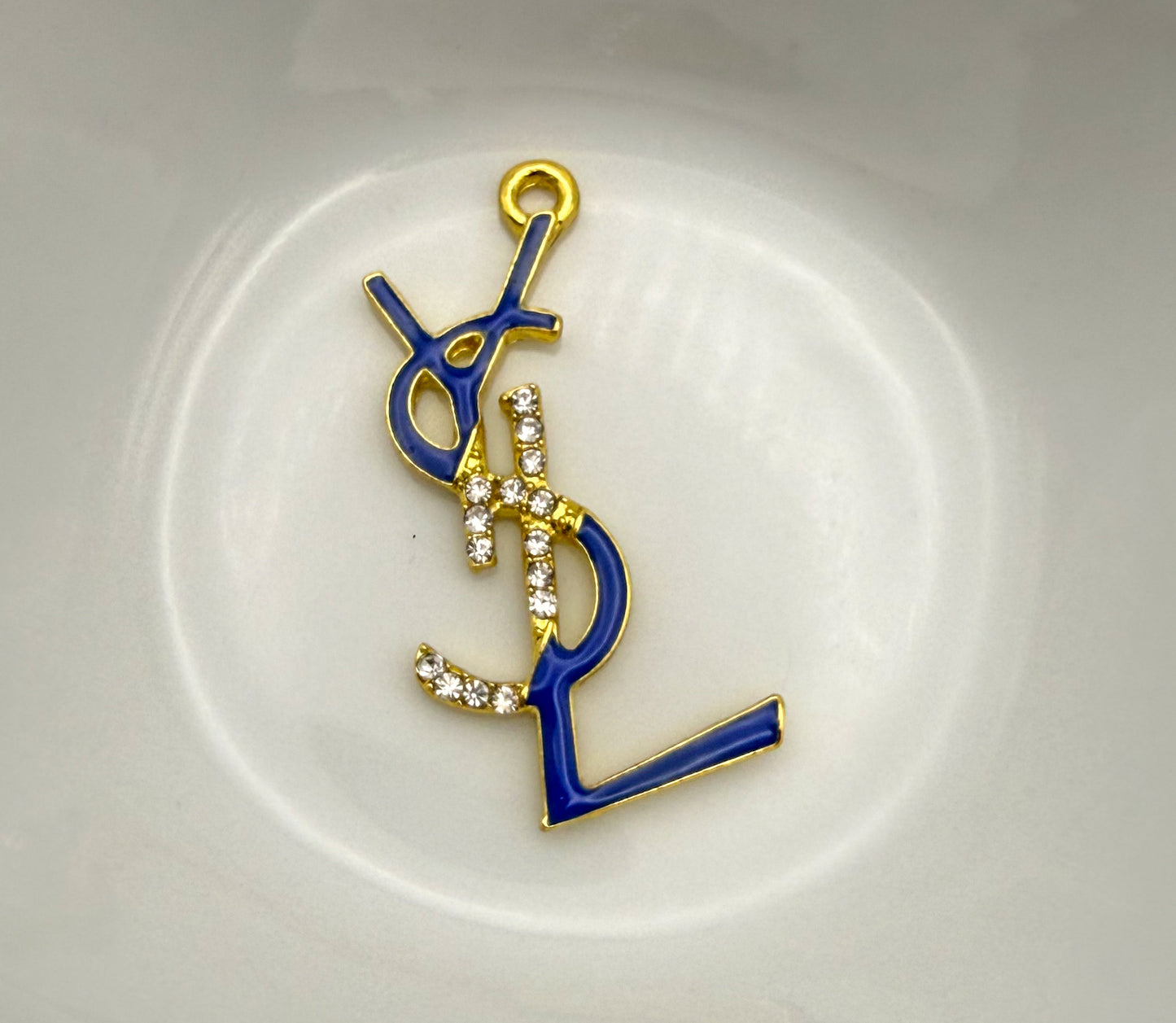 Big Size YSL Designer Colorful Enameled Metal Charm Pendants