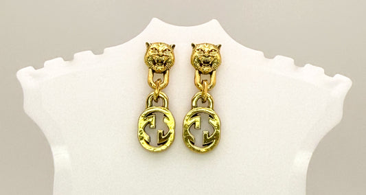Gold GG Stud Dangle Earrings