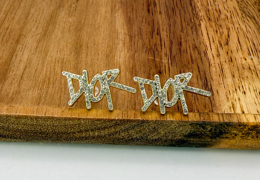 Gold Dior Stud Earrings