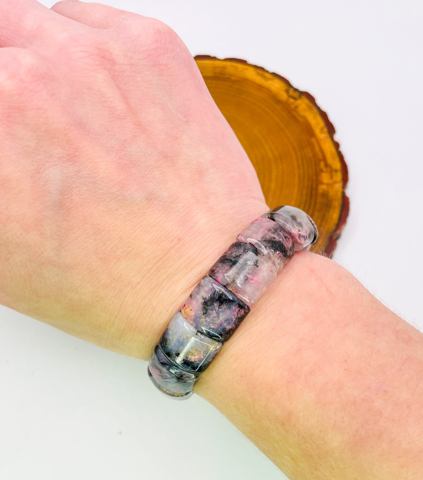 Natural Rhodonite Bangle Bracelet