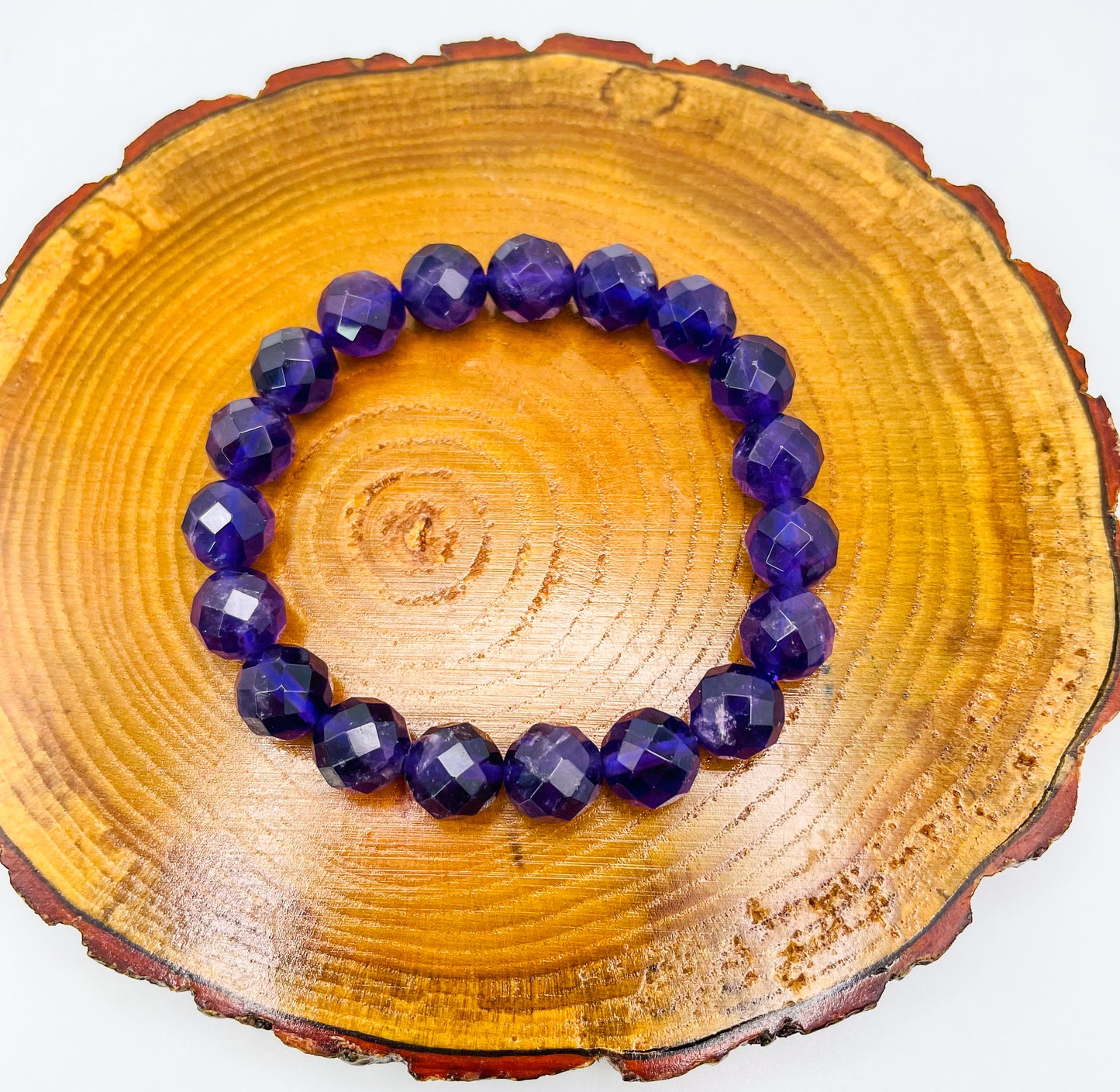 Faceted Natural Amethyst Crystal Bracelet