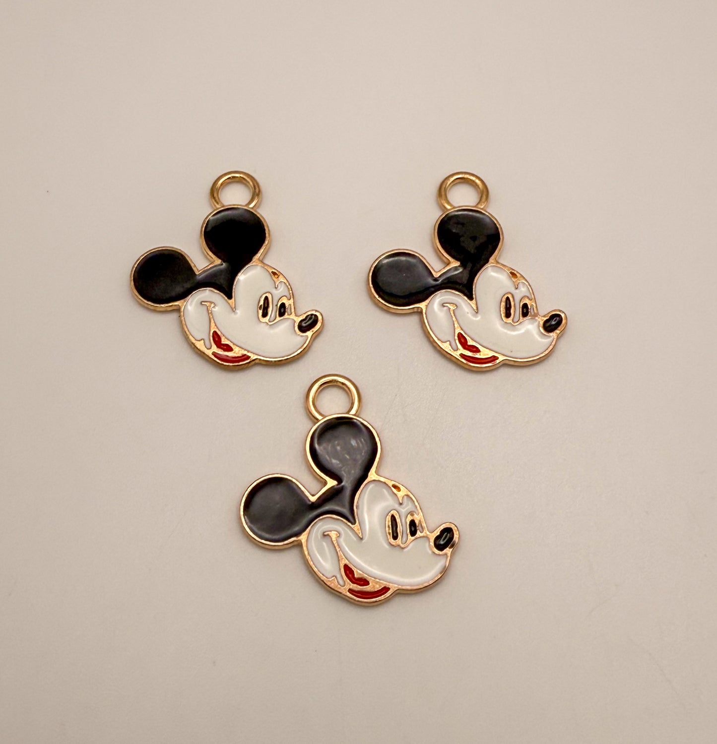Mickey Head & Mickey Hand DIY Gold Metal Charms