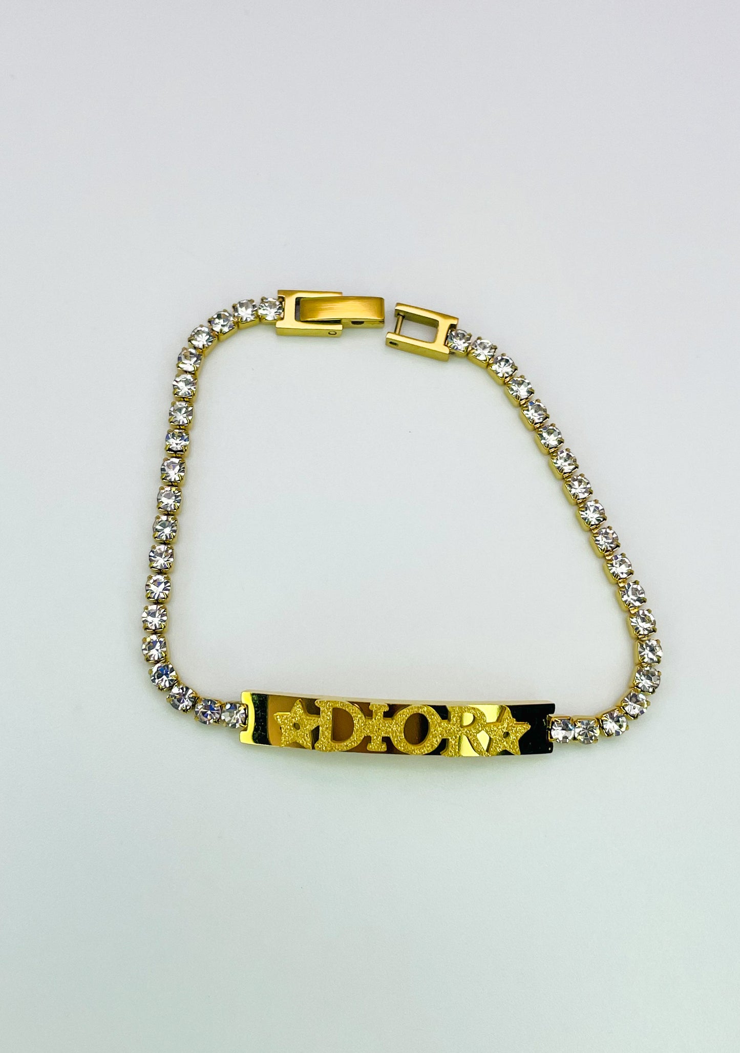 Dior Designer Gold Tennis Bracelet