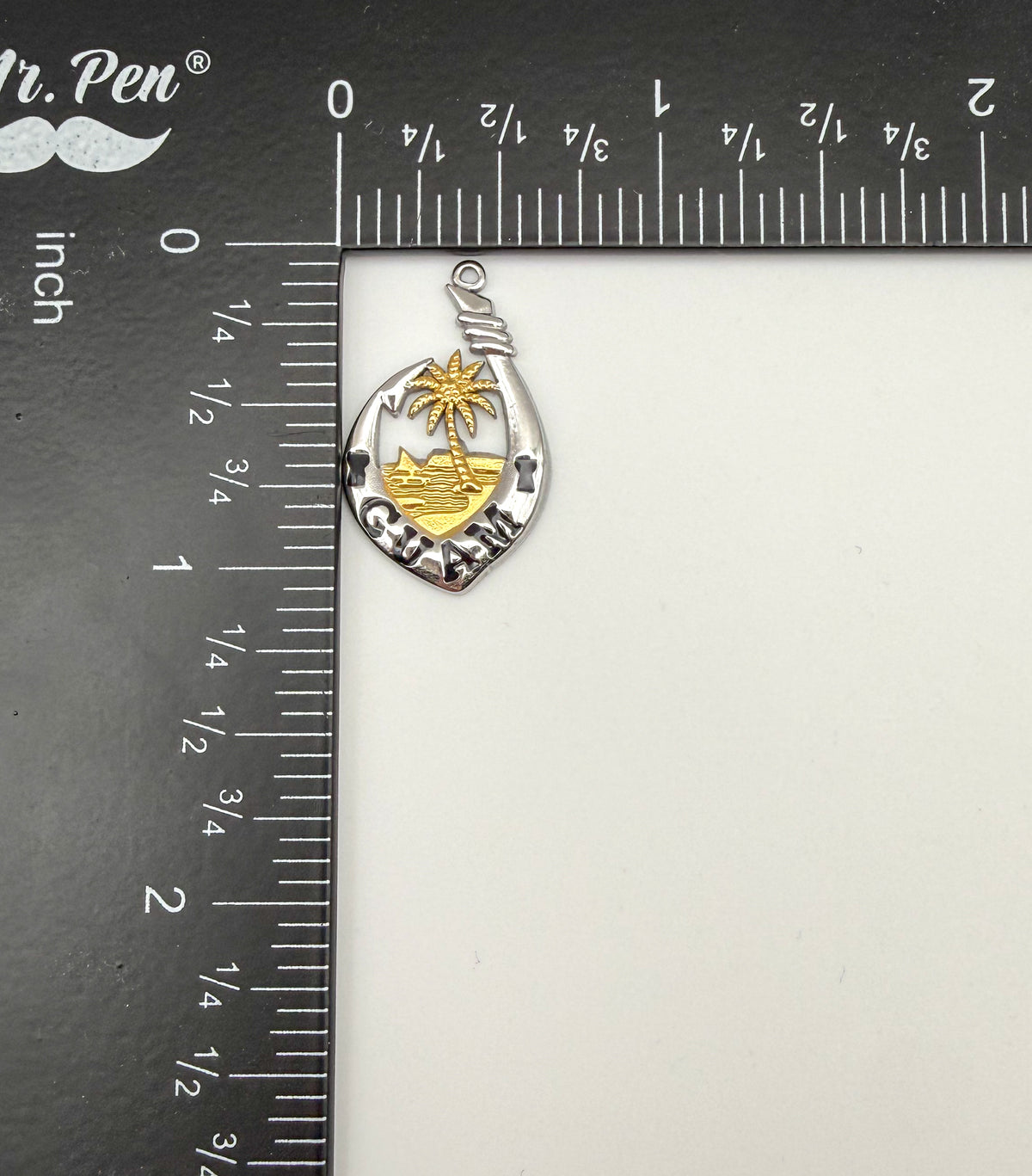Mixed Metal Stainless Steel Guam Charm Pendant