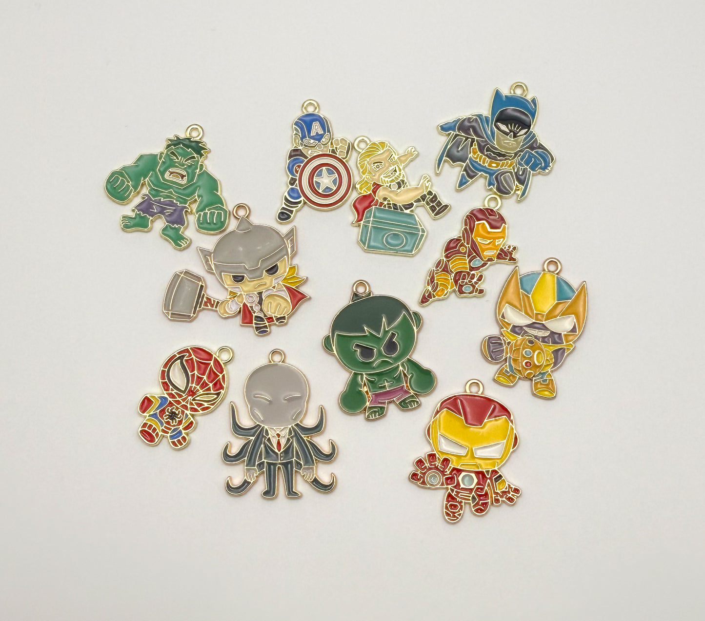 DC Avengers Gold DIY Metal Charm Set