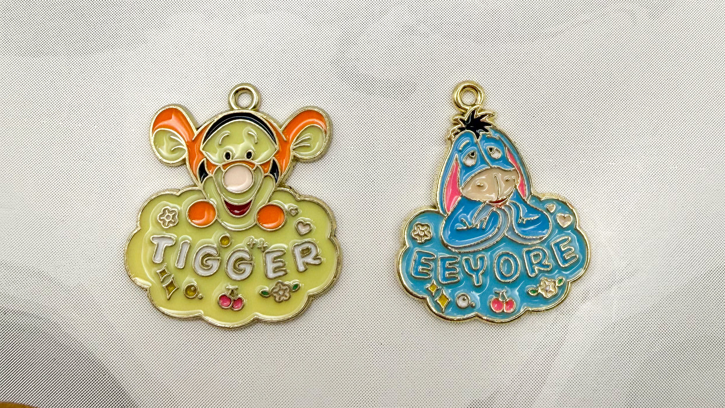 Winnie The Pooh’s Tigger & Eeryoe Gold Metal DIY Charms