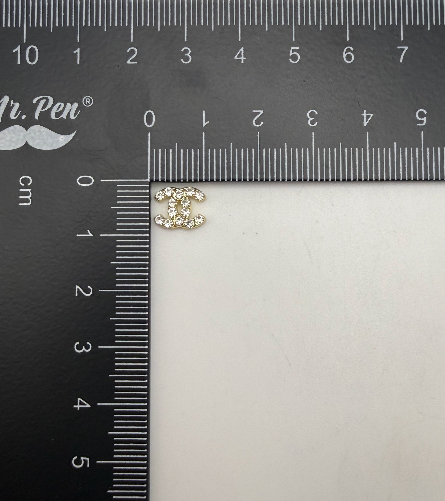 Mini Bling Silver & Gold Flat Back LV & CC Designer DIY Nail Charms