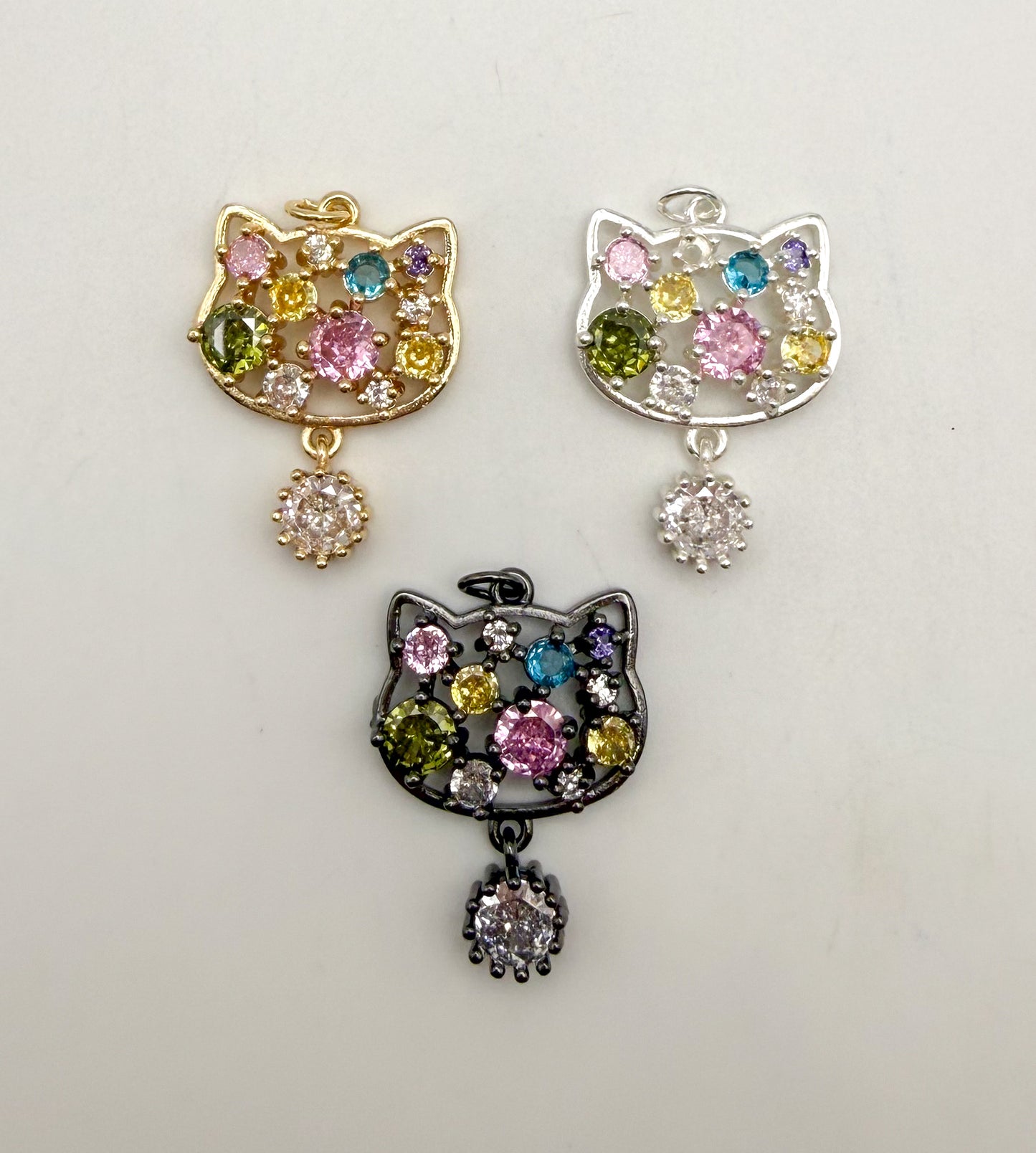 Big HK Kitty Head Pendant Charm