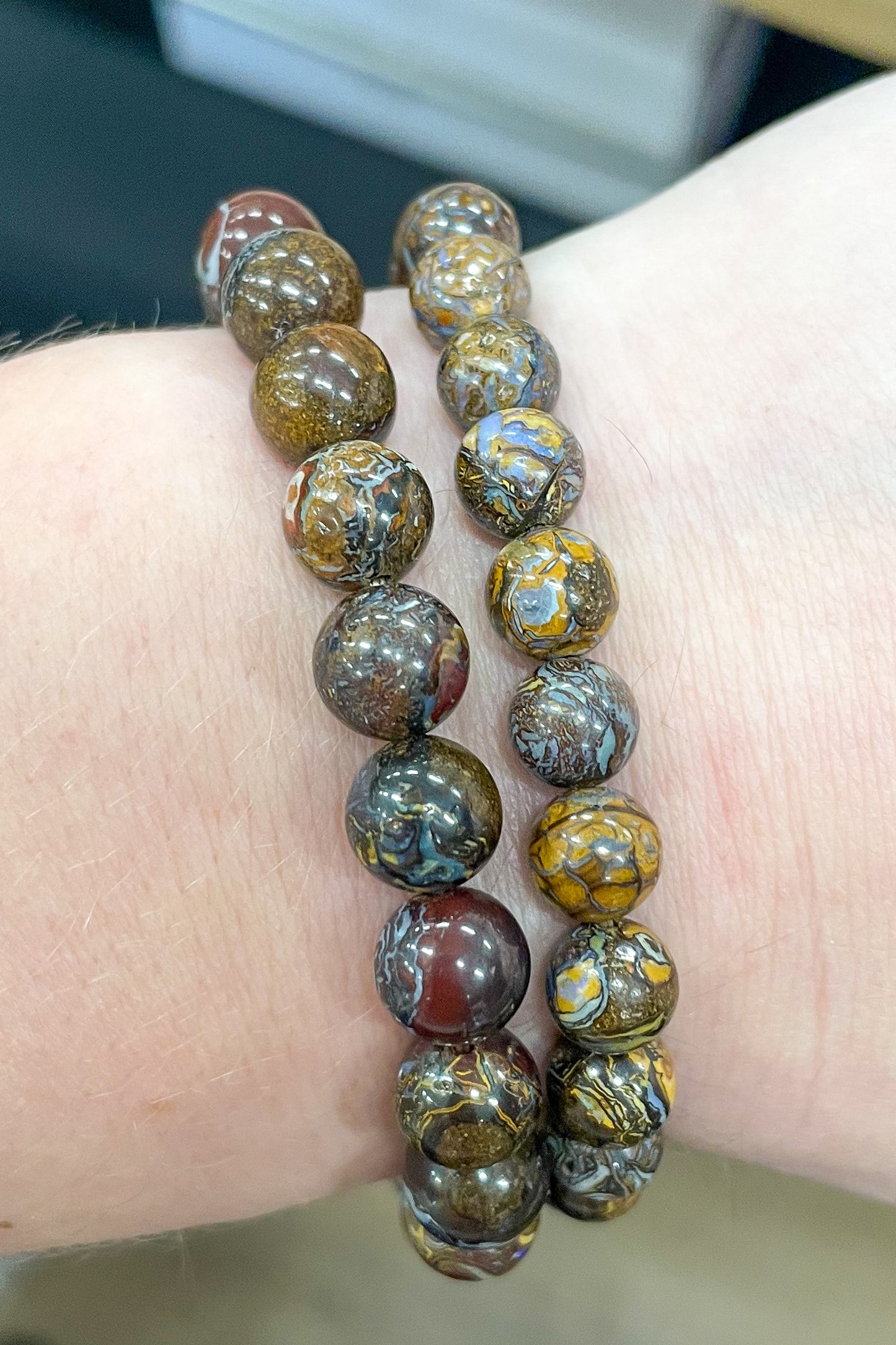 Natural Boulder & Ironstone "Matrix" Opal Bracelets