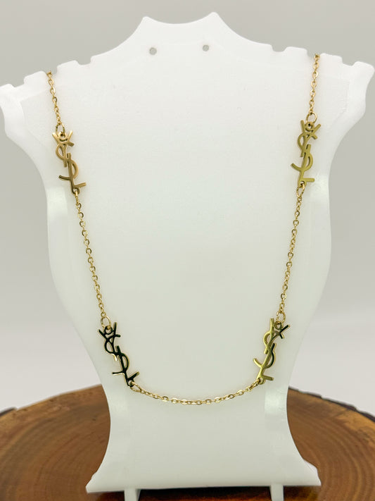 Gold YSL Designer Statement Necklace