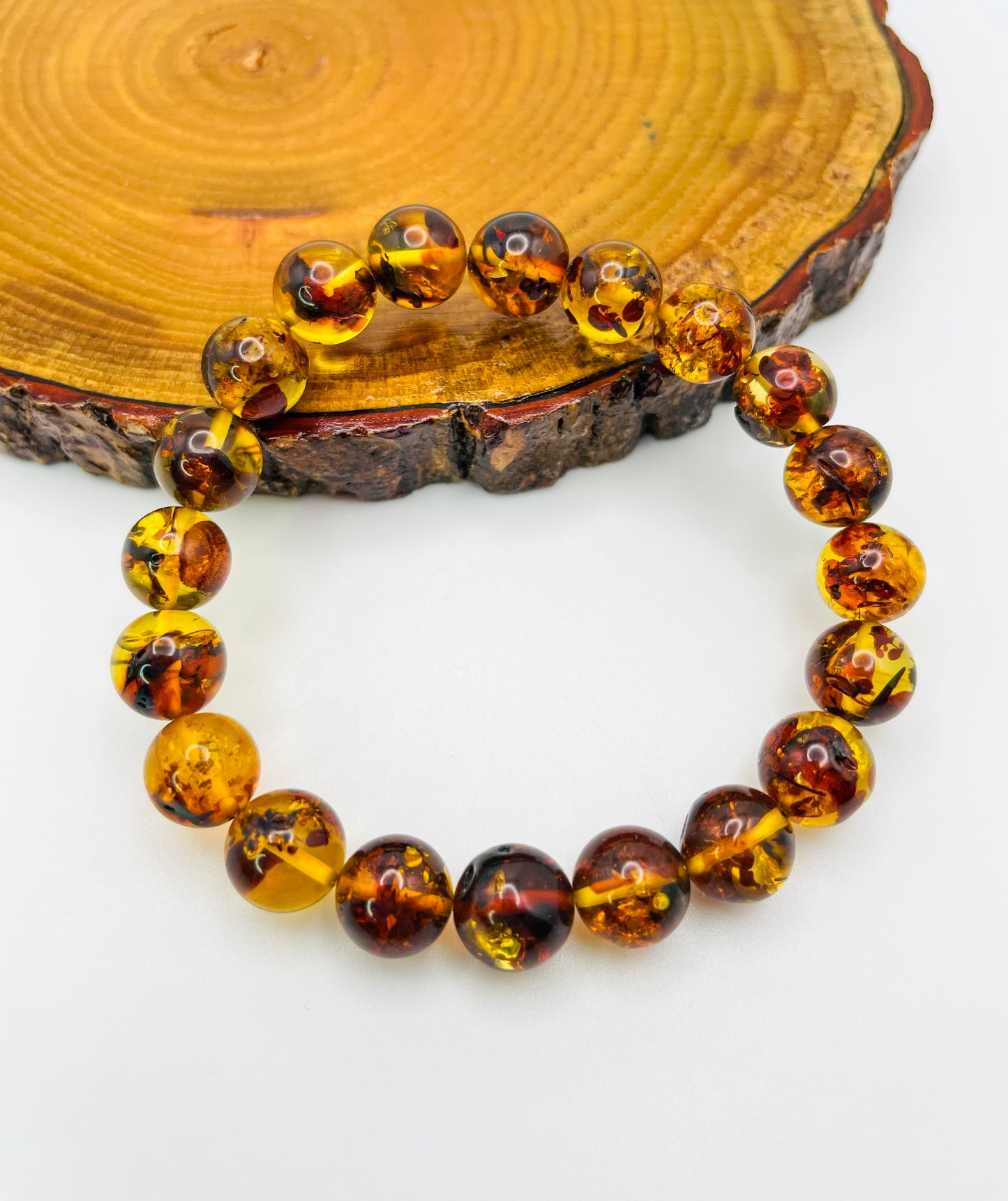 Natural Flower Amber Bracelets