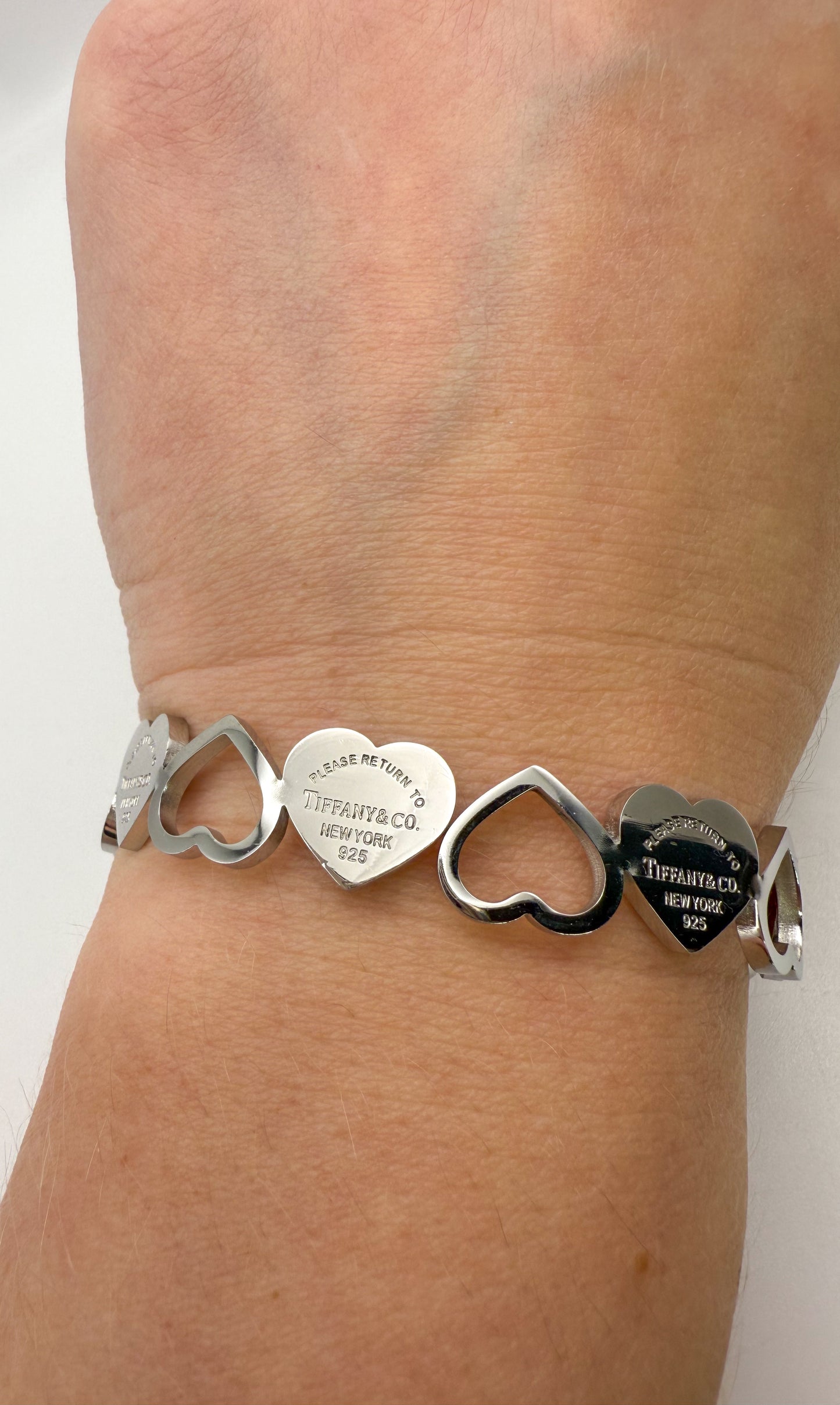 Open Front Tiff n Co. Silver Stainless Steel Bangle Bracelet