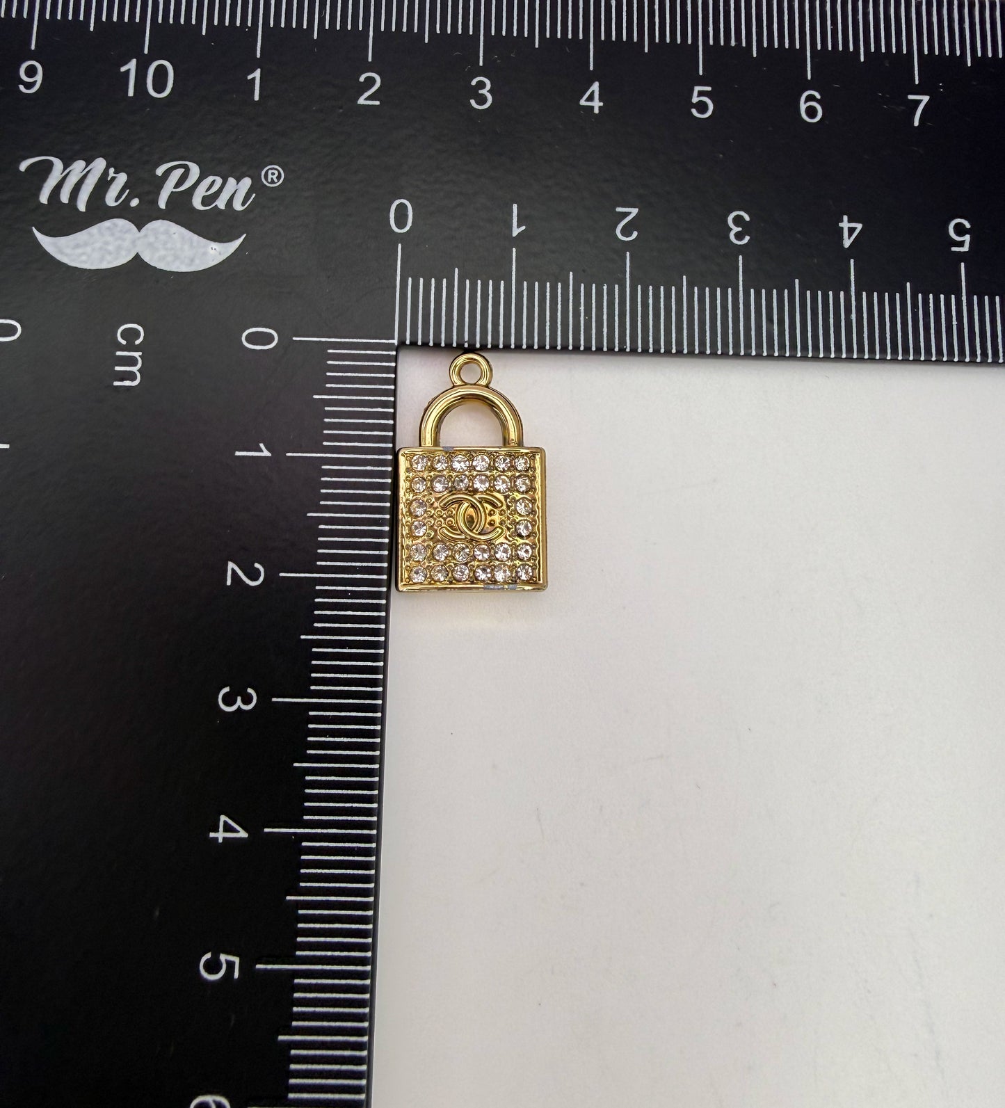CC Rhinestone Lock Metal Charms