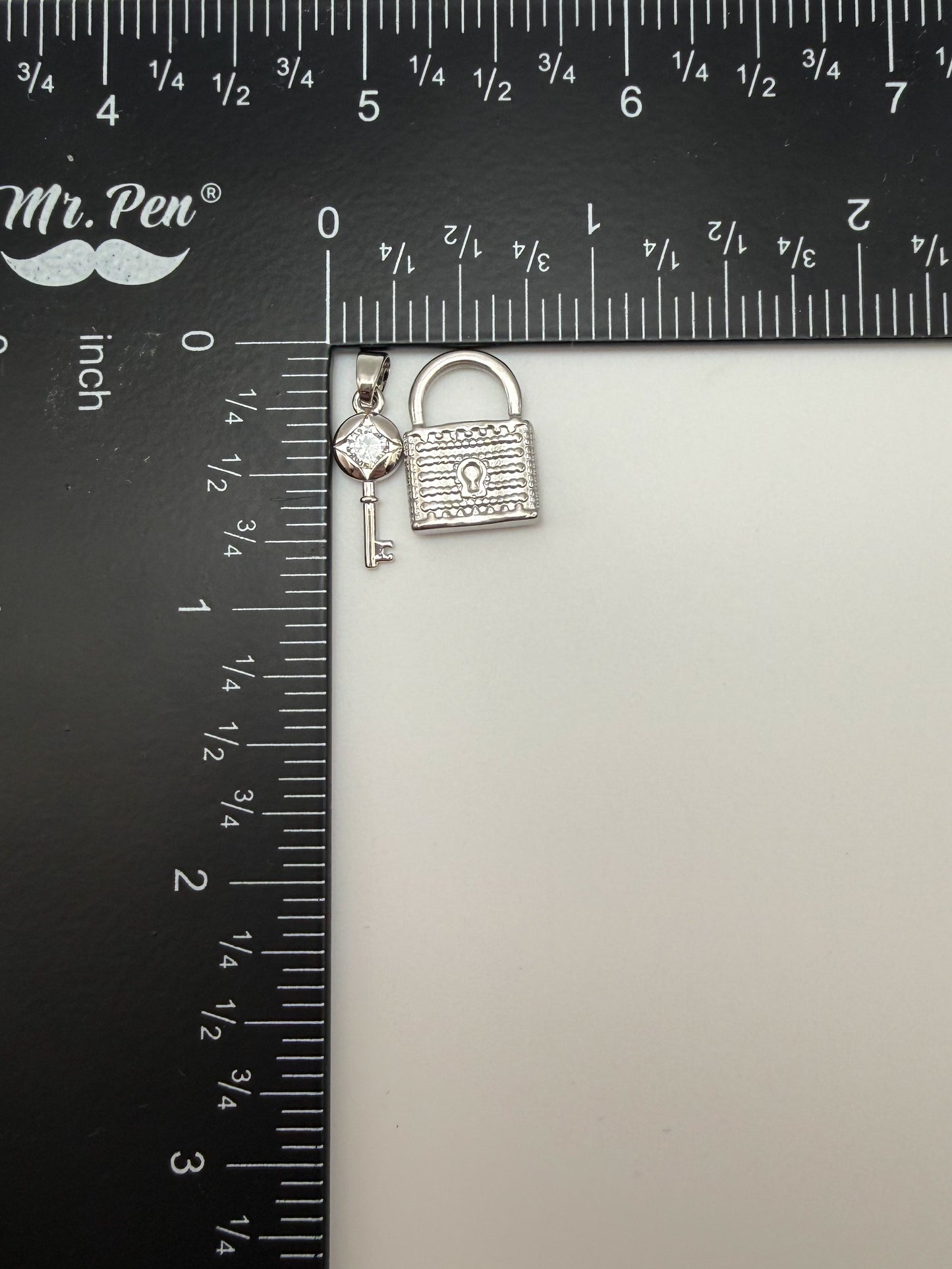Stainless Steel Lock & Key Charm Pendant Sets