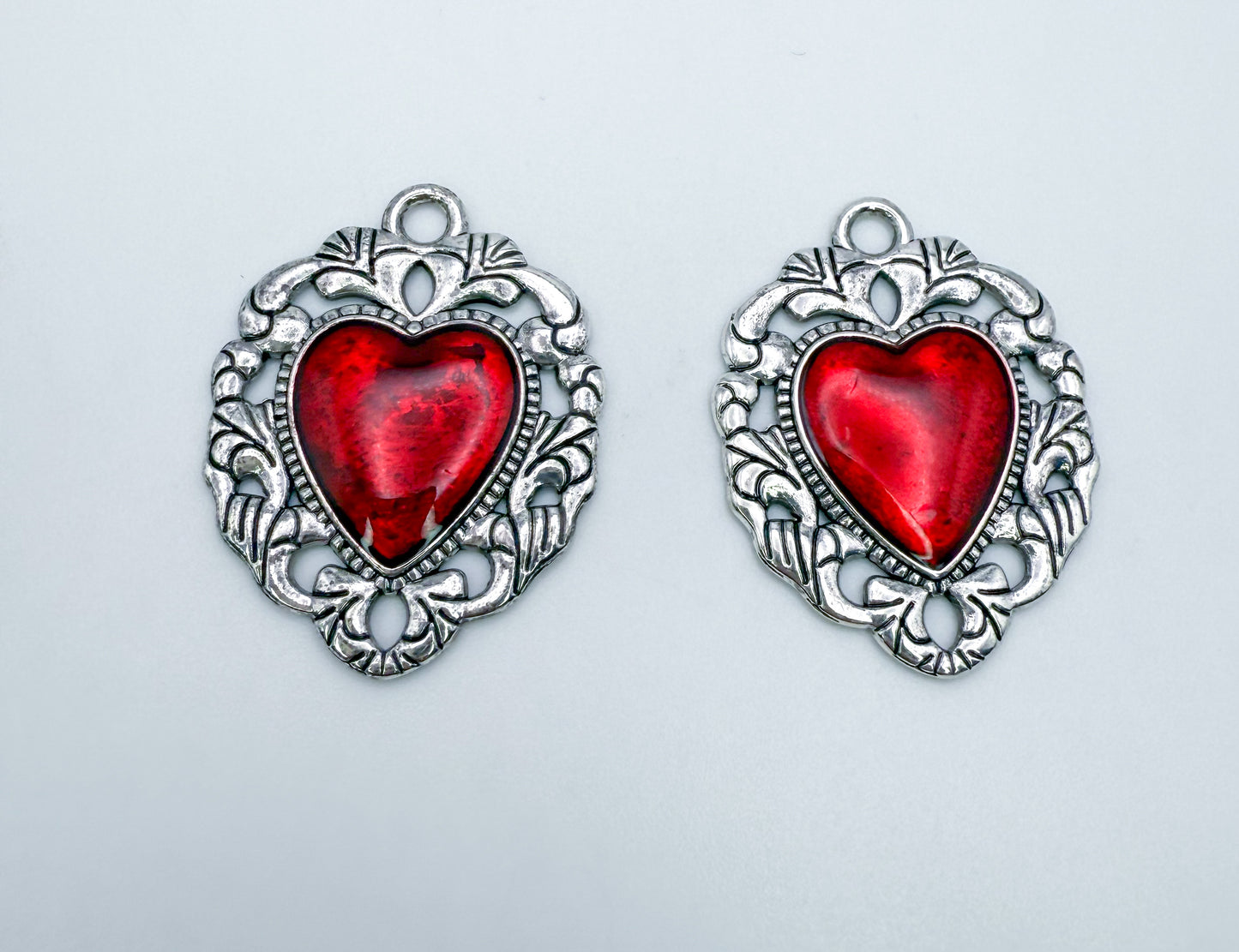 Royalty Red Heart DIY Silver Charm